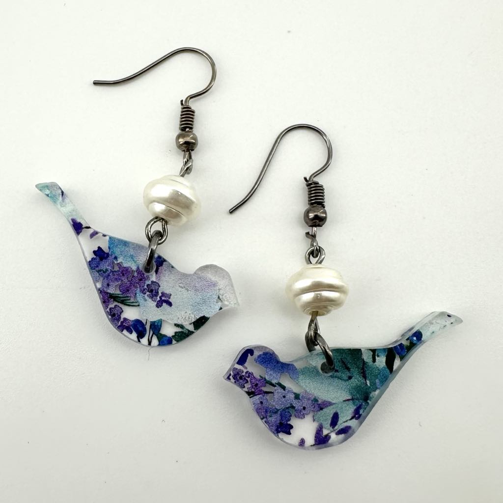 Blue Bird Earrings