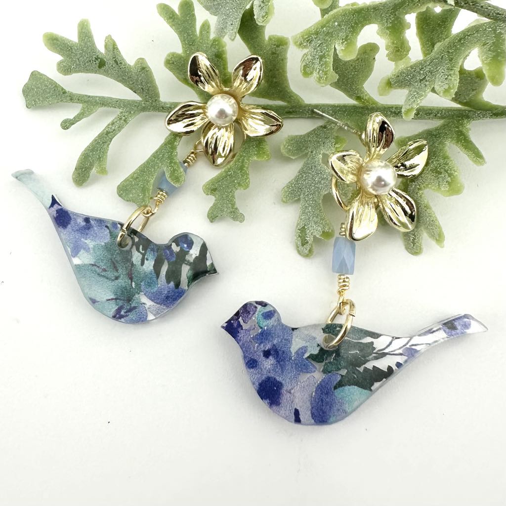Blue Bird Earrings