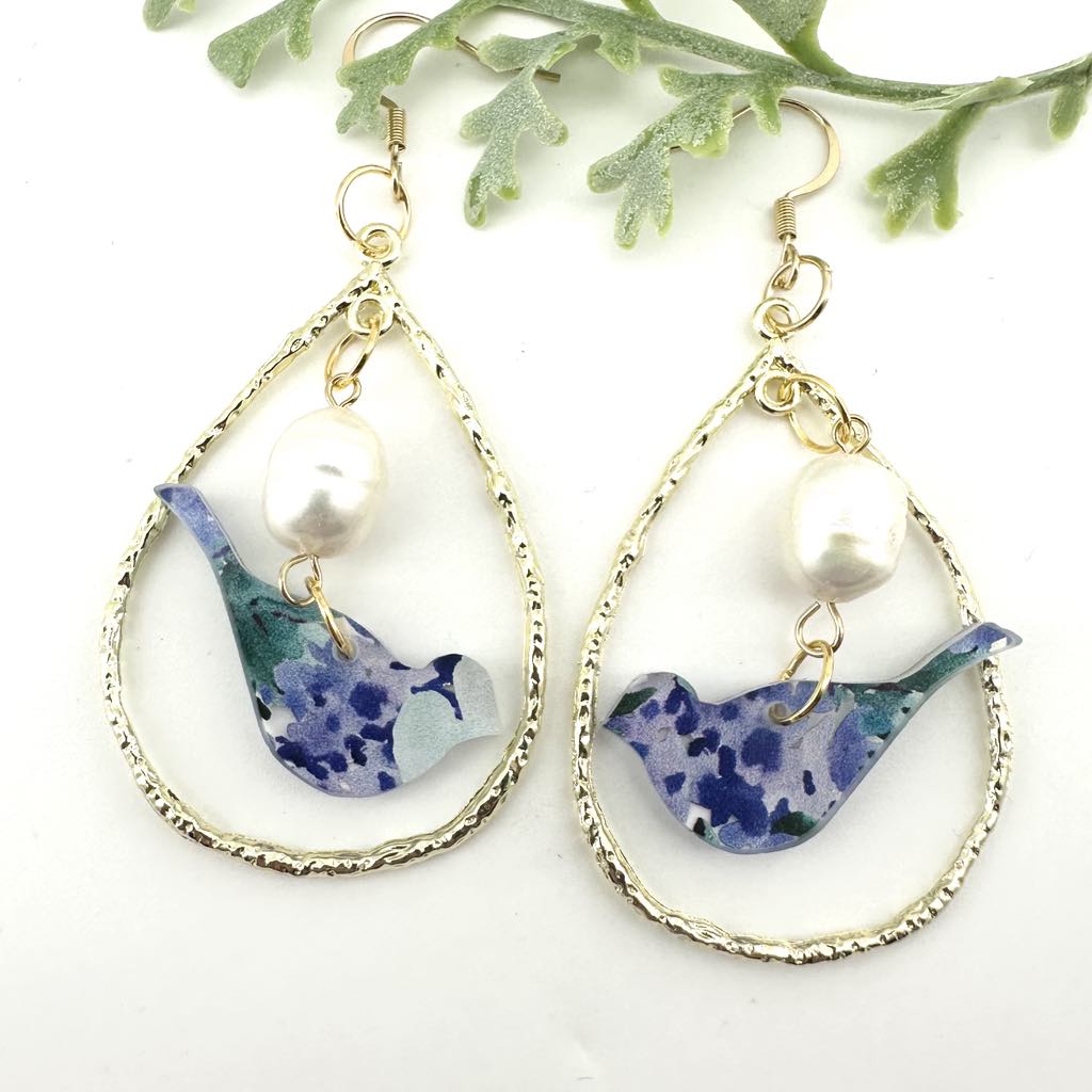 Blue Bird Earrings
