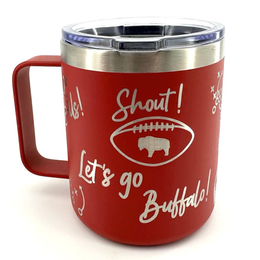 Red 14 oz stainless steel mug
