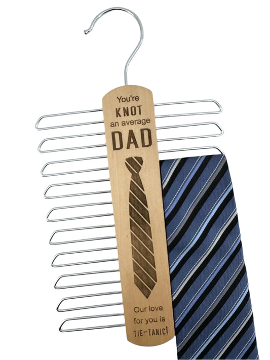 20 Bar Wooden Tie Hanger & Belt Rack for Fathers