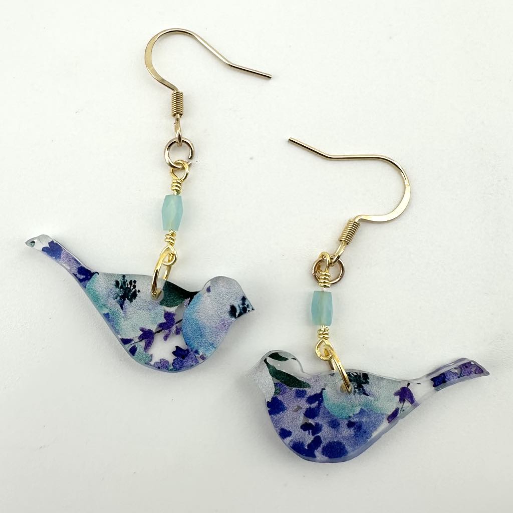 Blue Bird Earrings