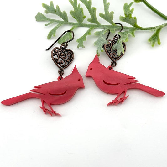 Cardinal Earrings